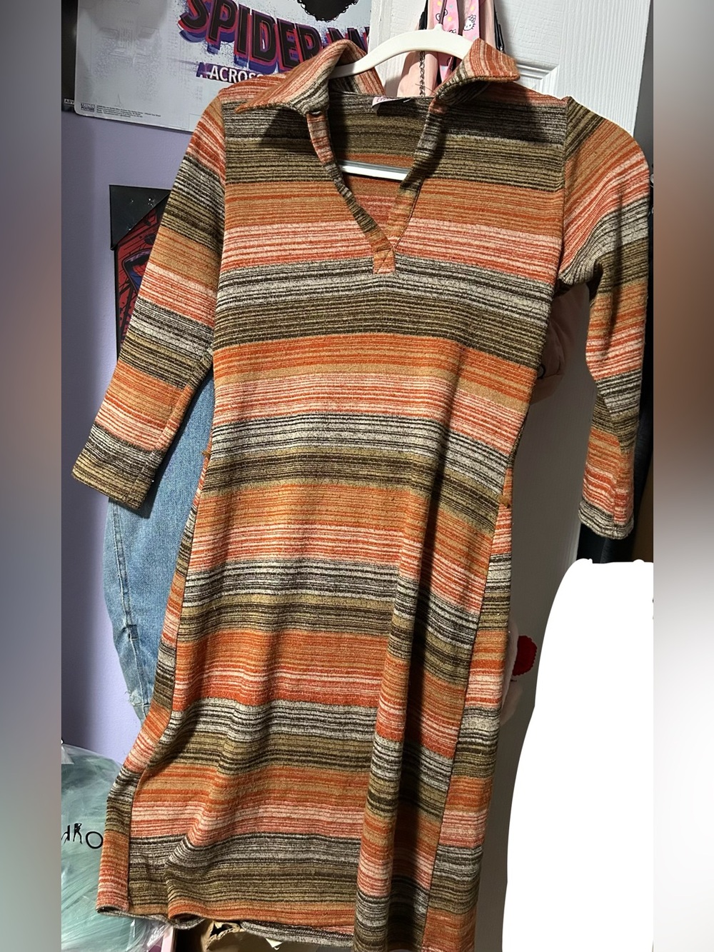 Lipstick Boutique Orange Multi-Stripe Knit Tunic
